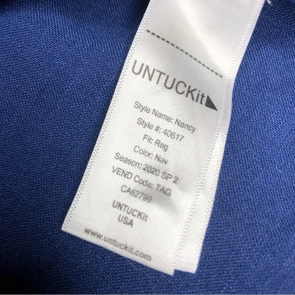 UNTUCKit Nancy Linen Dress Size 4 Navy Blue Minimalist Neutral Natural Fibers - Picture 4 of 8